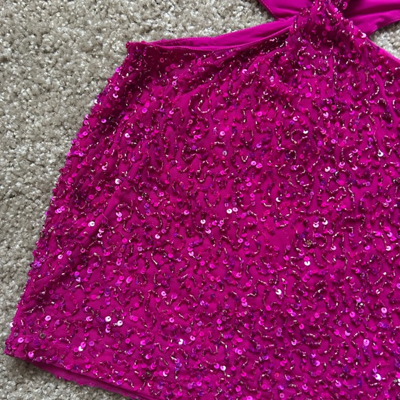 Retrofete Kyra Ruby Pink Sequin Cut Out Dress - Picture 5 of 8